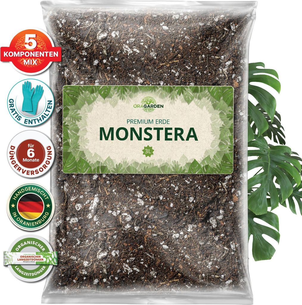 OraGarden Premium Monstera Erde 3 Liter