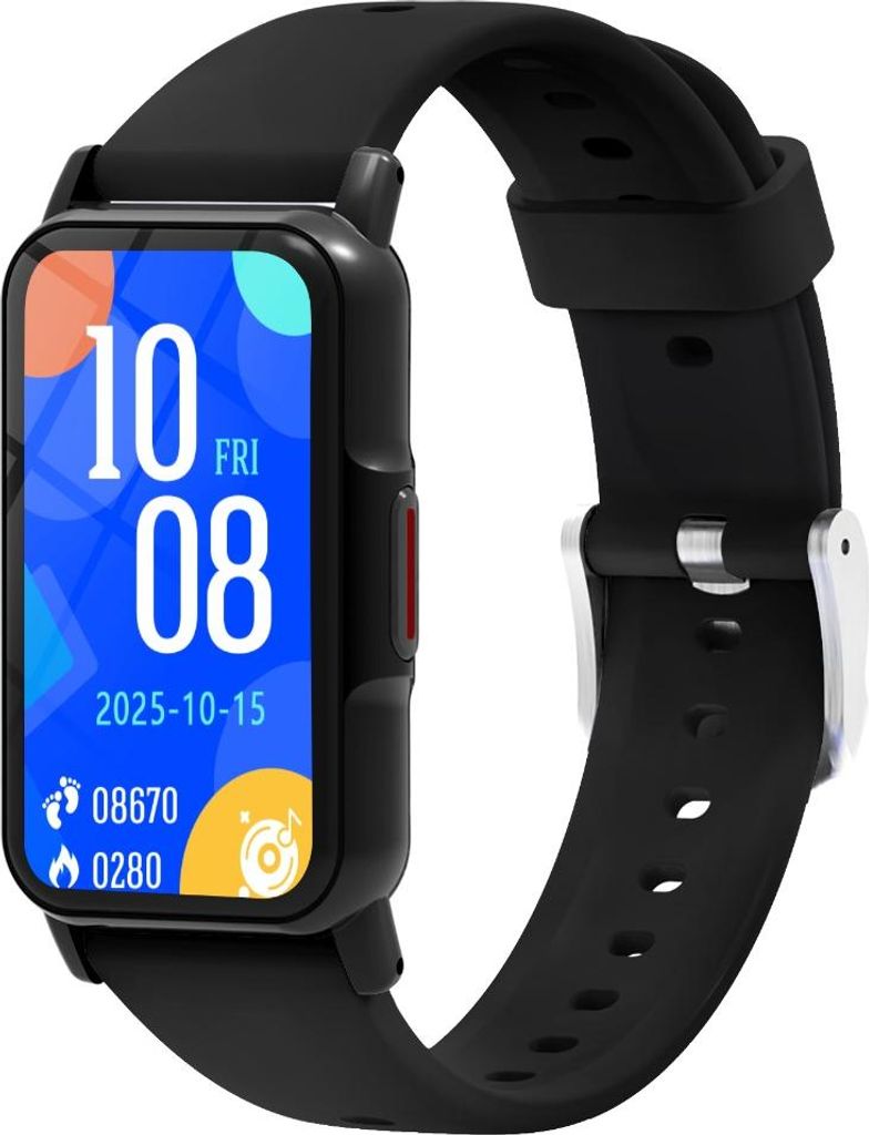 INF Multifunktionale Smartwatch mit Gesundheitsüberwachung & Musiksteuerung Schwarz