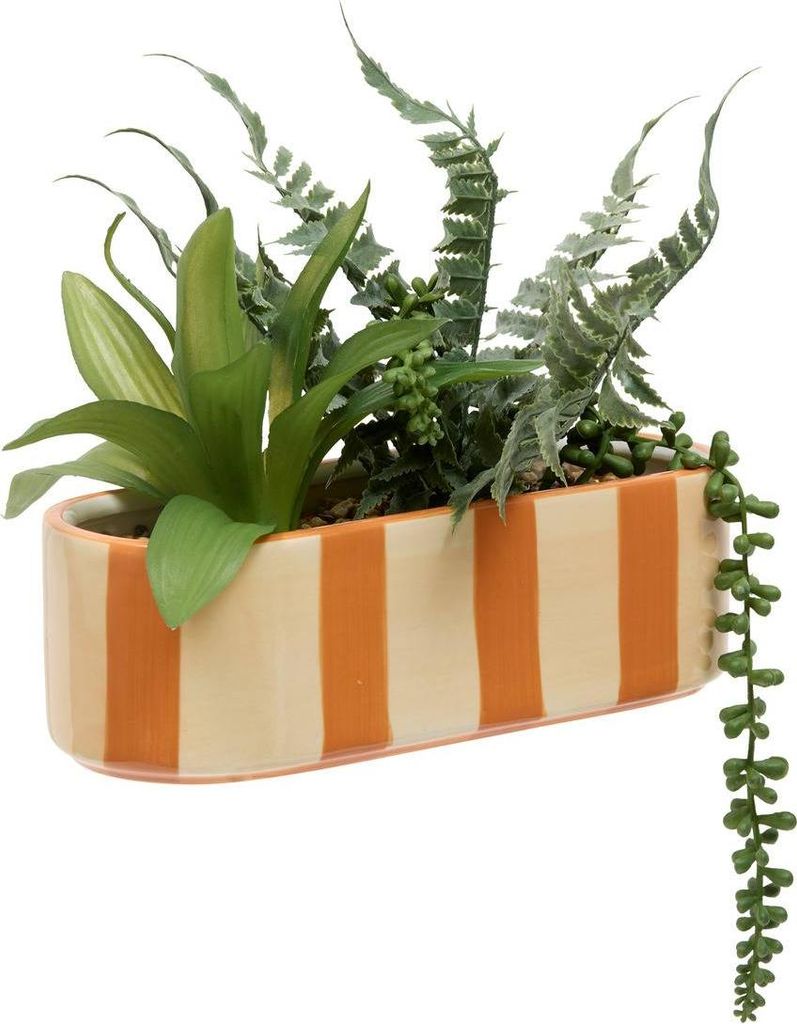 Kunstpflanze pool aus sandstein h24cm orange und gelb - Atmosphera créateur d'intérieur