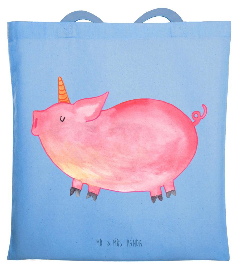 Mr. & Mrs. Panda Tote Bag Einhorn Schwein - Sky Blue - Produktbild 