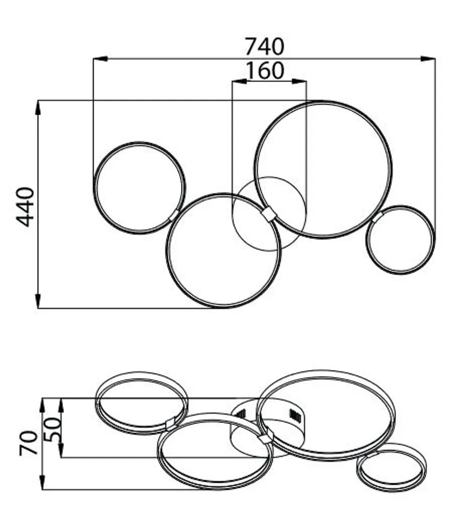 Plafonnier LED Argent 74x44 cm : Solution Éclairage Moderne et Puissant