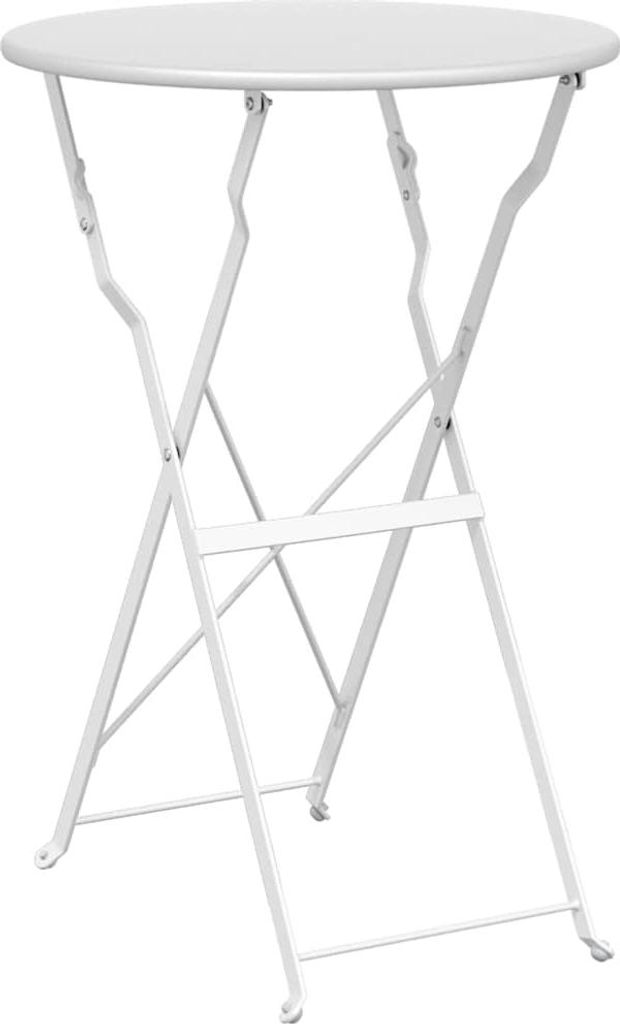 Bistrotisch Weiß Ø 50 x 71 cm Pulverbeschichteter Stahl