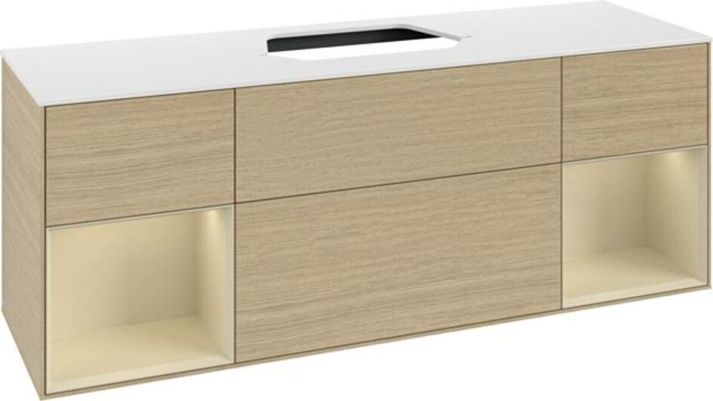 V&B Waschtischunterschrank Finion 160x60, Pl w m, Reg si Gr m Lac, Oa ven