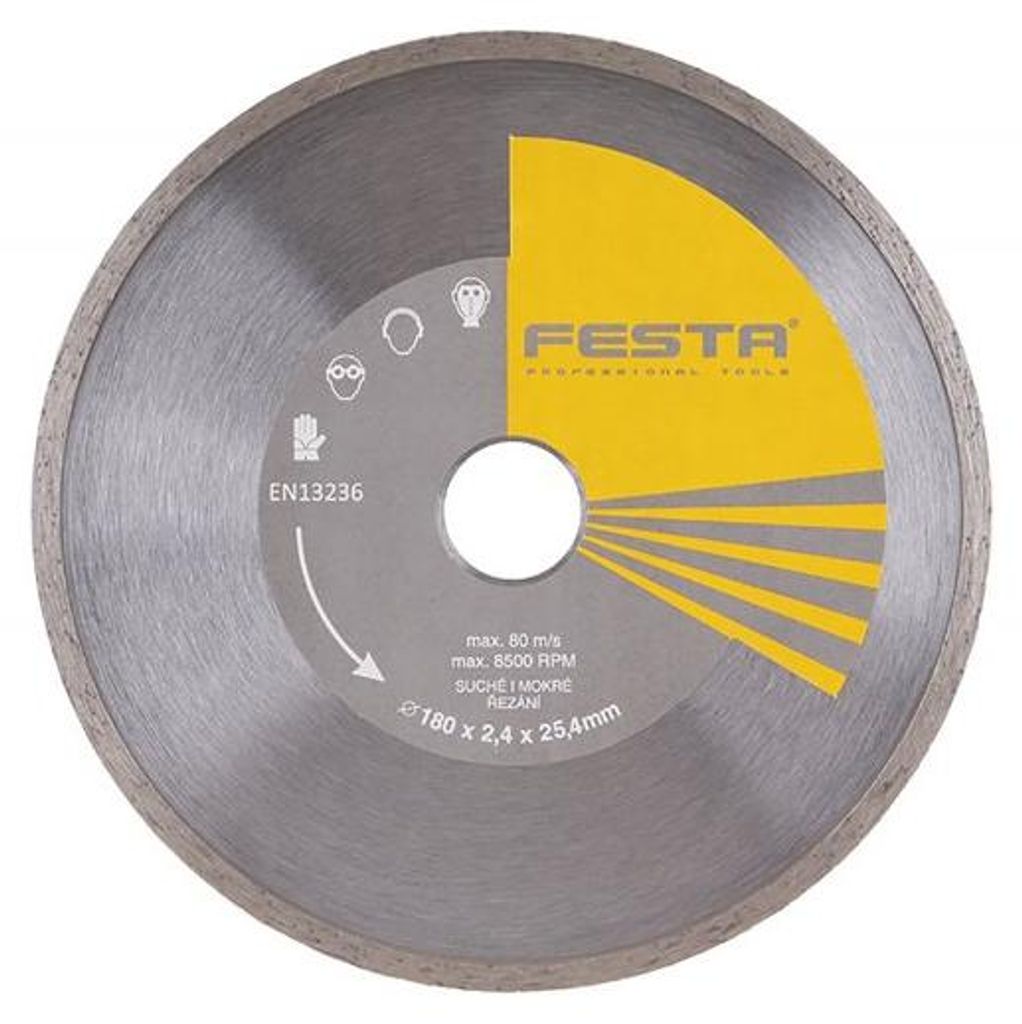 Diamanttrennscheibe FESTA 21219, voll, 180 x 2,4 x 25,4 mm Produktbild 