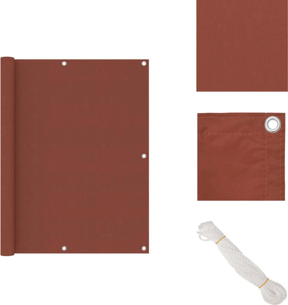 Frangivista Balcone vidaXL Rosso Terracotta 120x300 cm Tessuto Oxford
