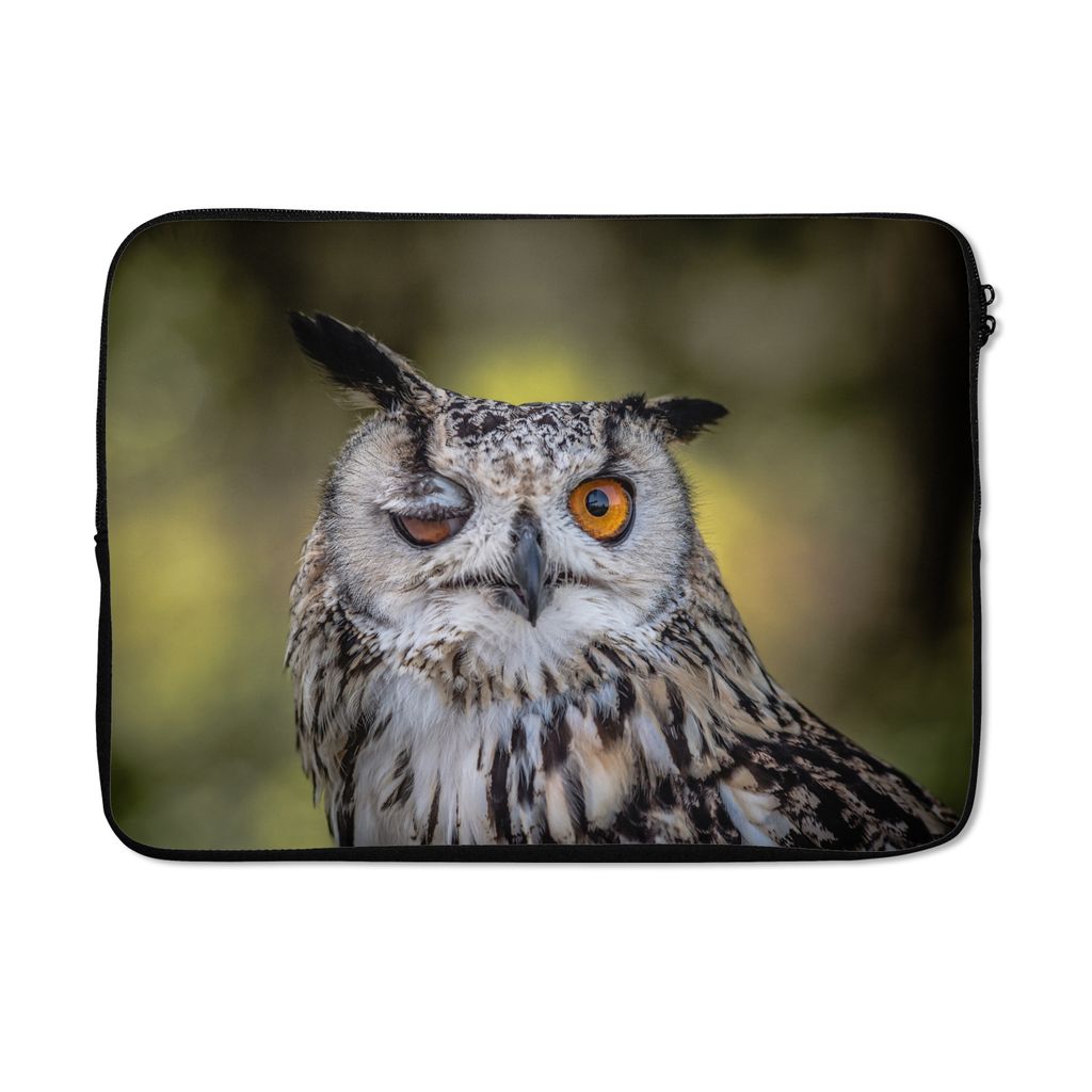 MuchoWow Laptop Hülle 14 ZollEule - Auge - Orange Laptoptasche - Laptoptasche - Stoßsicher - Schutzhaube