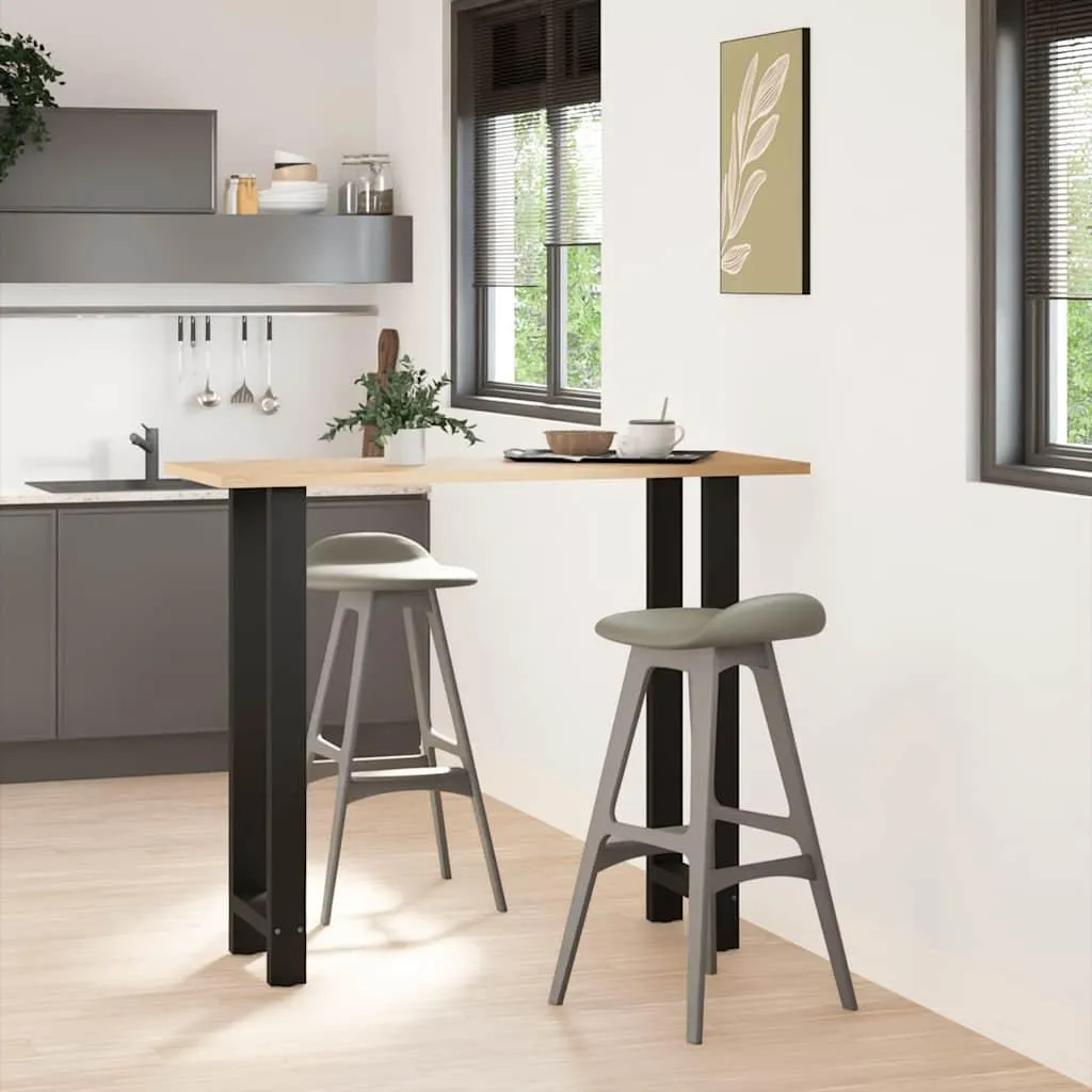 vidaXL Gambe Tavolo da Bar Acciaio Nero 2 pz 50x110 cm | Arredo Fai-da-Te