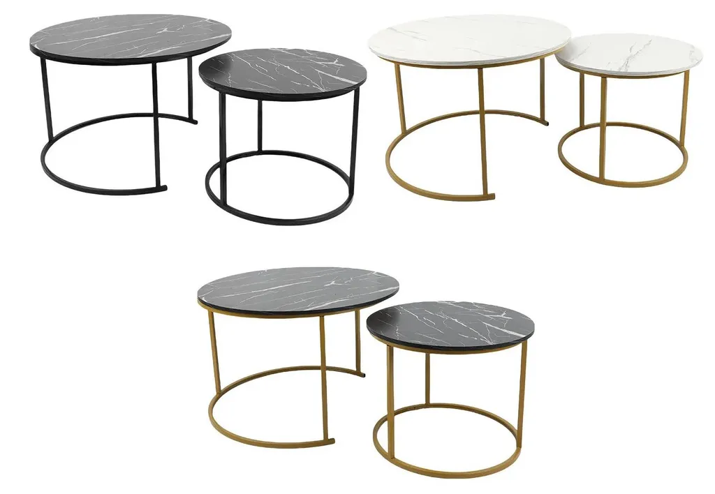 Table basse gigogne salon moderne noire - Optimisation d'espace - 10