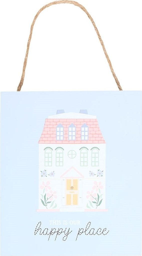Something Different - Hängeschild "This Is Our Happy Place" SD6739 (Einheitsgröße) (Blau)