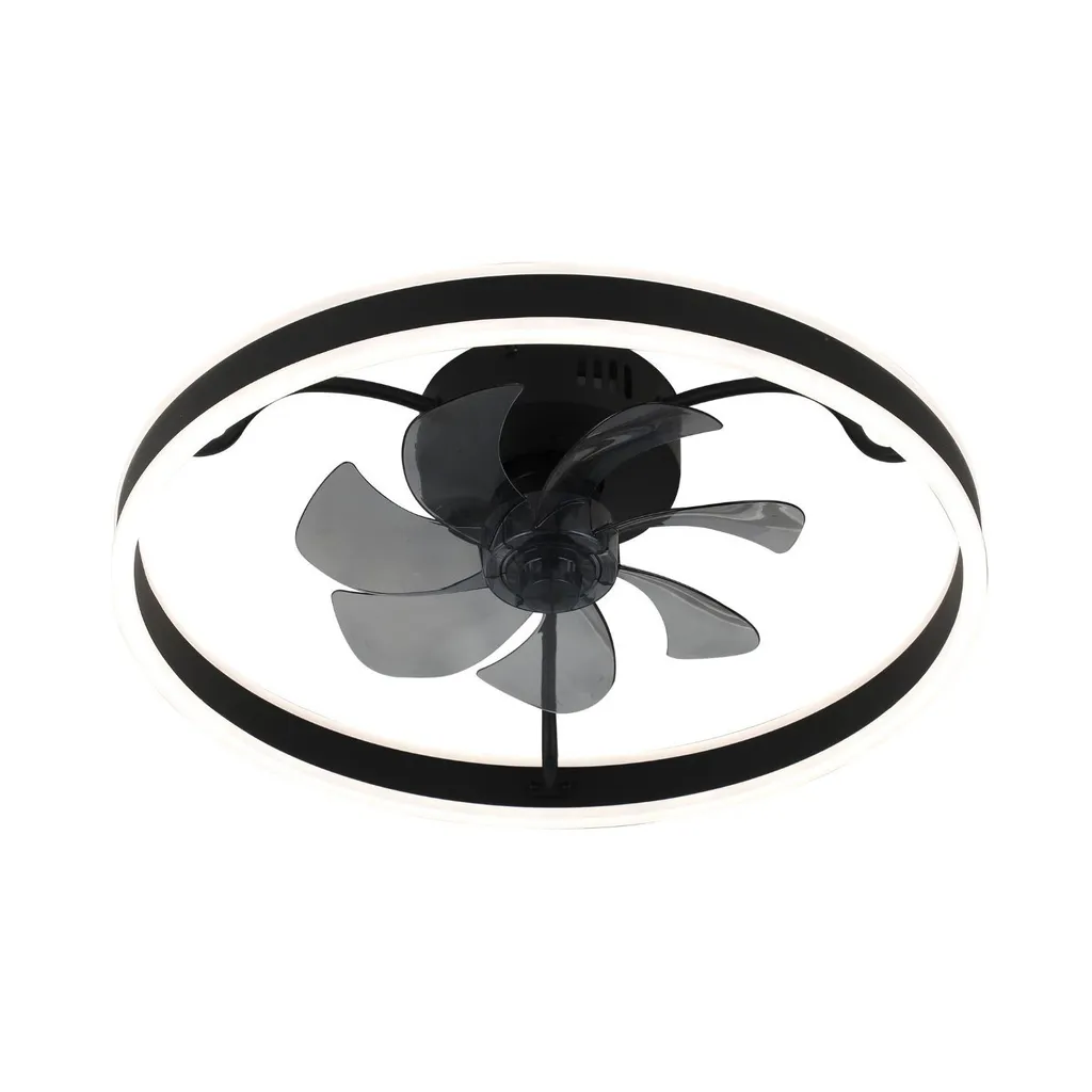 Plafonnier ventilateur Fanfy 40W noir silencieux avec éclairage LED