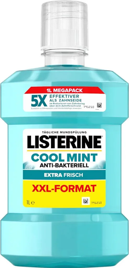 Listerine Cool Mint Extra Frais 1L Lot de 6 Bains de Bouche Antibactérien