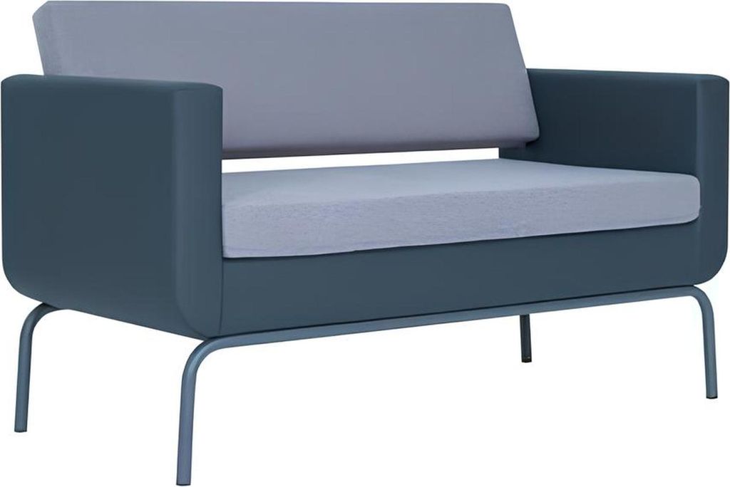 Graues Polster Sofa Designer 2-Sitzer Kunstleder 2-er Couch Modern Neu