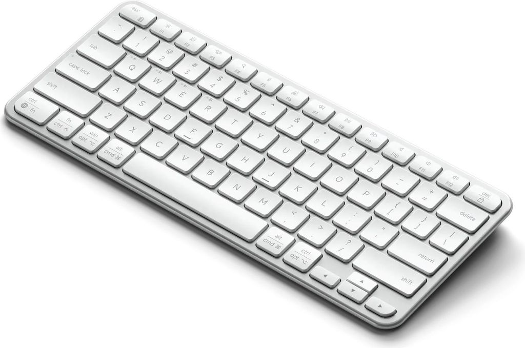 SATECHI Slim EX1 Kabellose Tastatur, Kompakte Bluetooth-Tastatur für Mac, Windows & Android QWERTY (Englisch), Silber