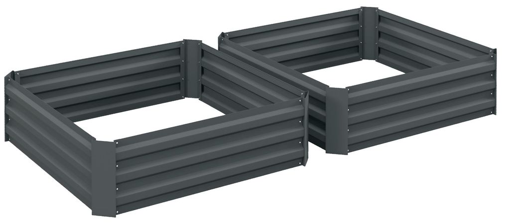 2er Set Hochbeet 100x100x30cm aus lackiertem Stahl – Wetterfester Pflanzkasten & Gemüsebeet für Garten & Terrasse – Frostsicherer Pflanztrog,...