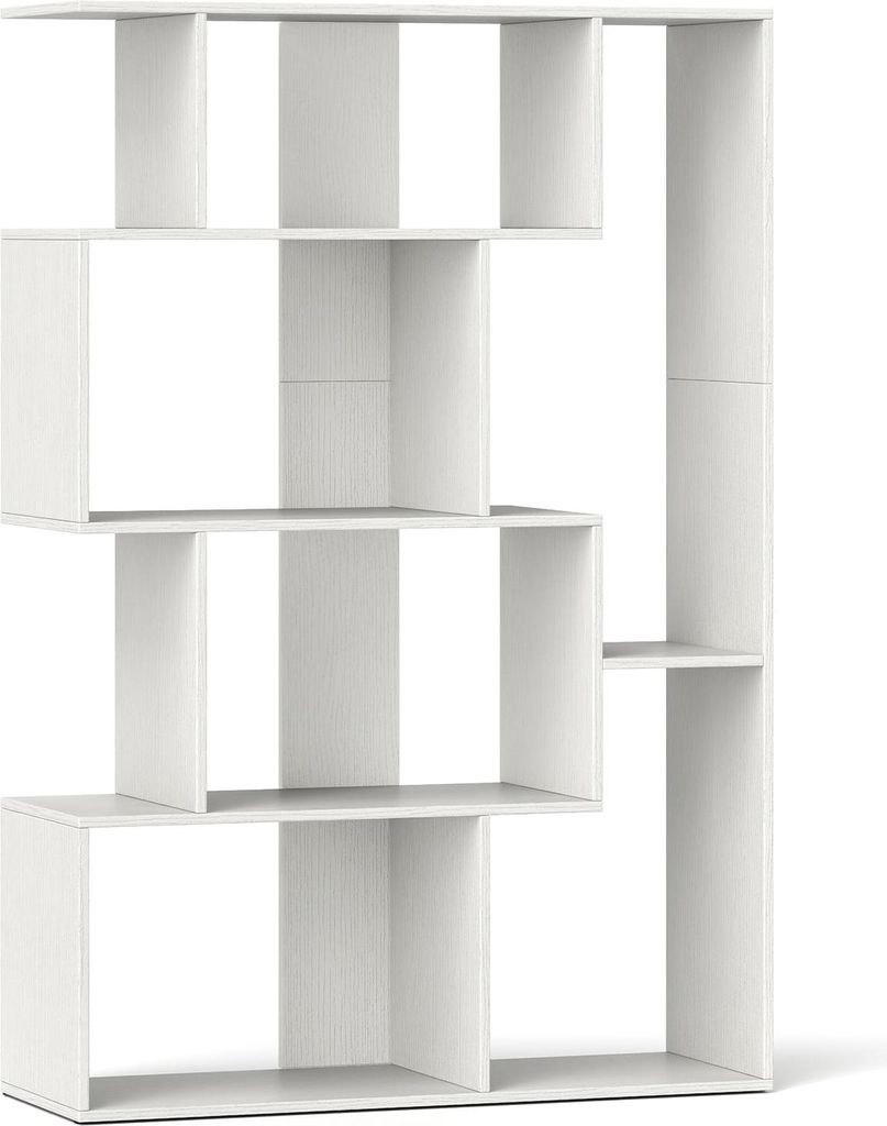 6-teiliges weißes Bücherregal mit Kippsicherung