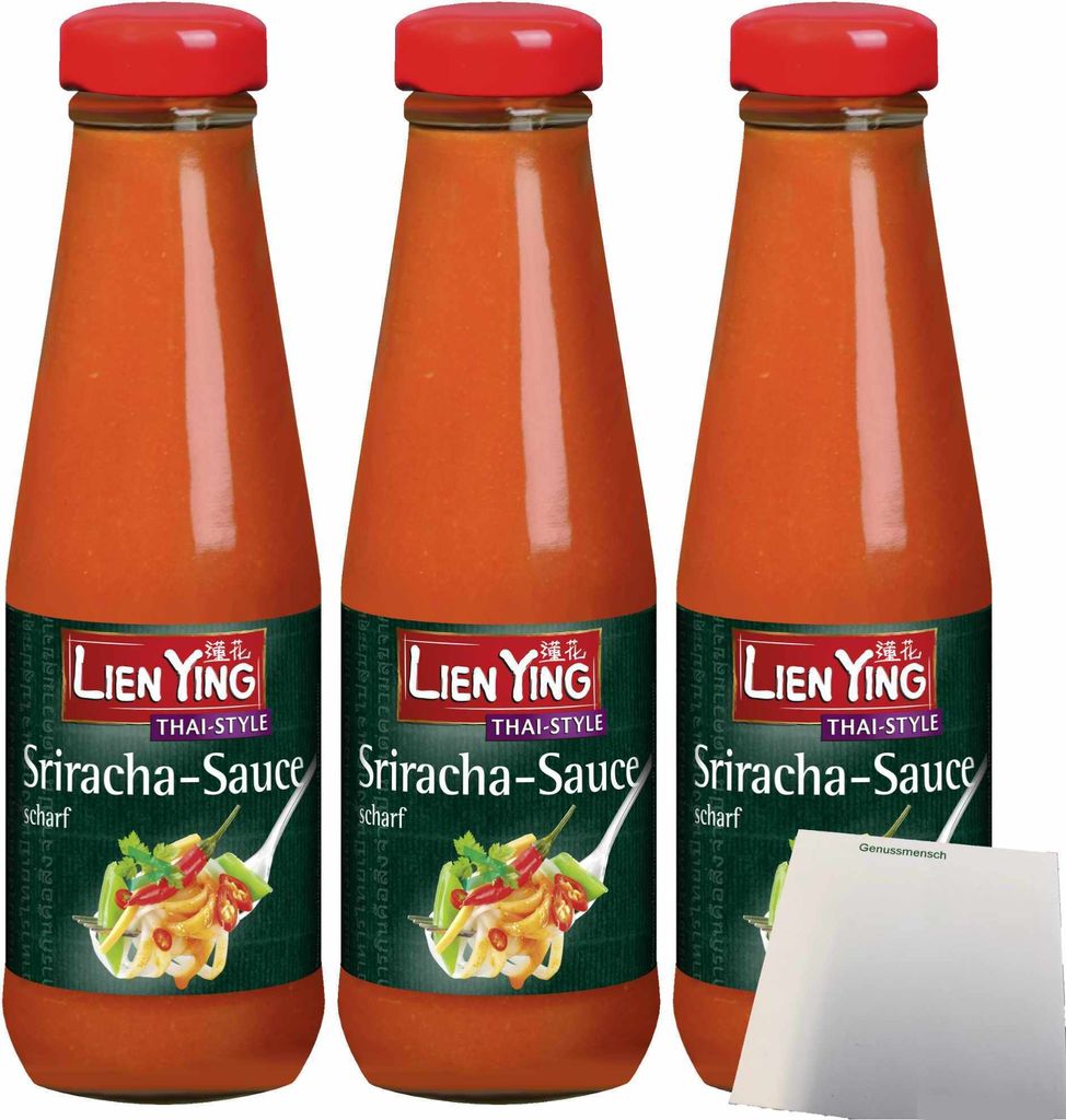 Lien Ying Thai Style Sriracha-Sauce scharf 3er Pack Produktbild 