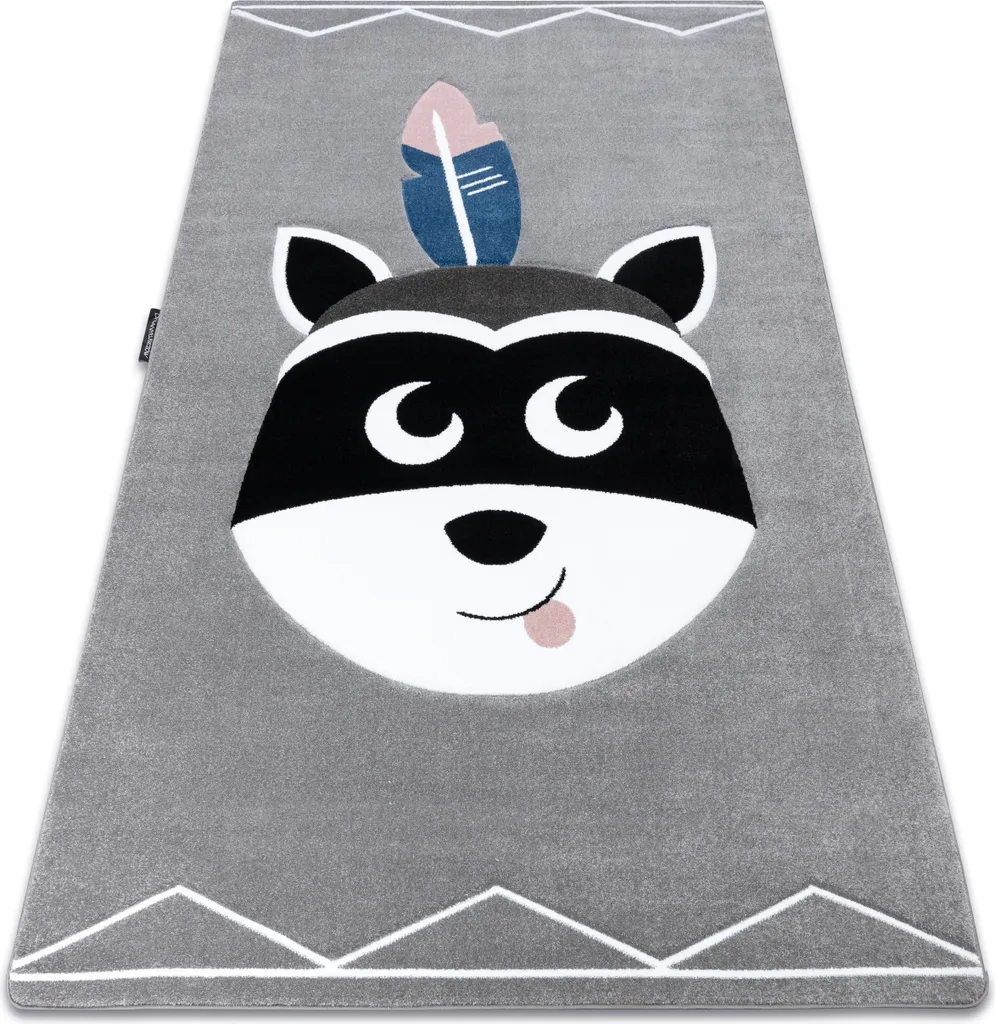 Tapis enfant antidérapant et facile à nettoyer Mukki gris 160x220