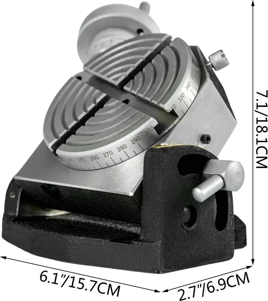 Plateau rotatif 4 pouces 100mm en fonte avec 4 fentes de bridage pro