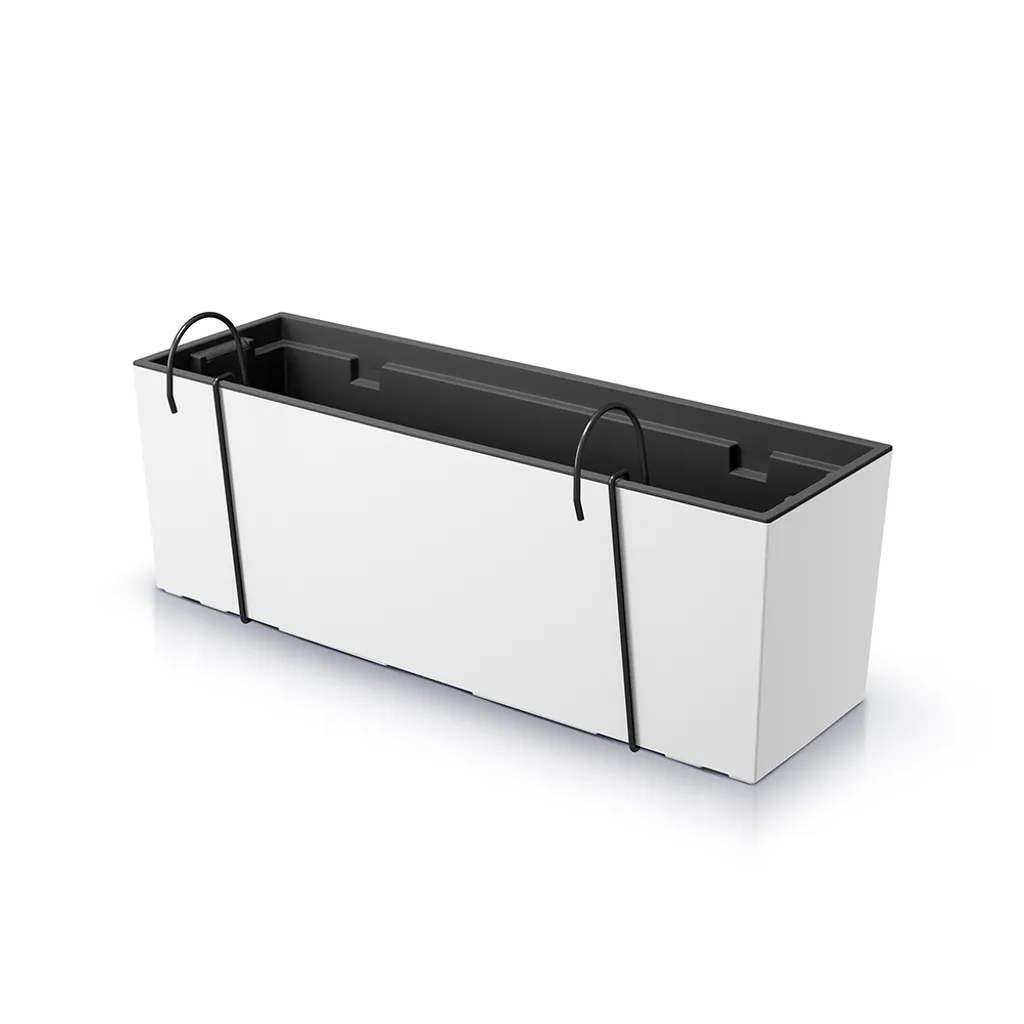 Jardinière Blanche URBI CASE W 58cm: Kit Fixation + Doublure, Pose Simple - 2