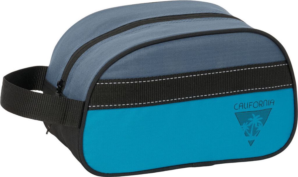 Reise-Toilettentasche BlackFit8 California Blau Schwarz Wiederverwertbar 26 x 15 x 12 cm