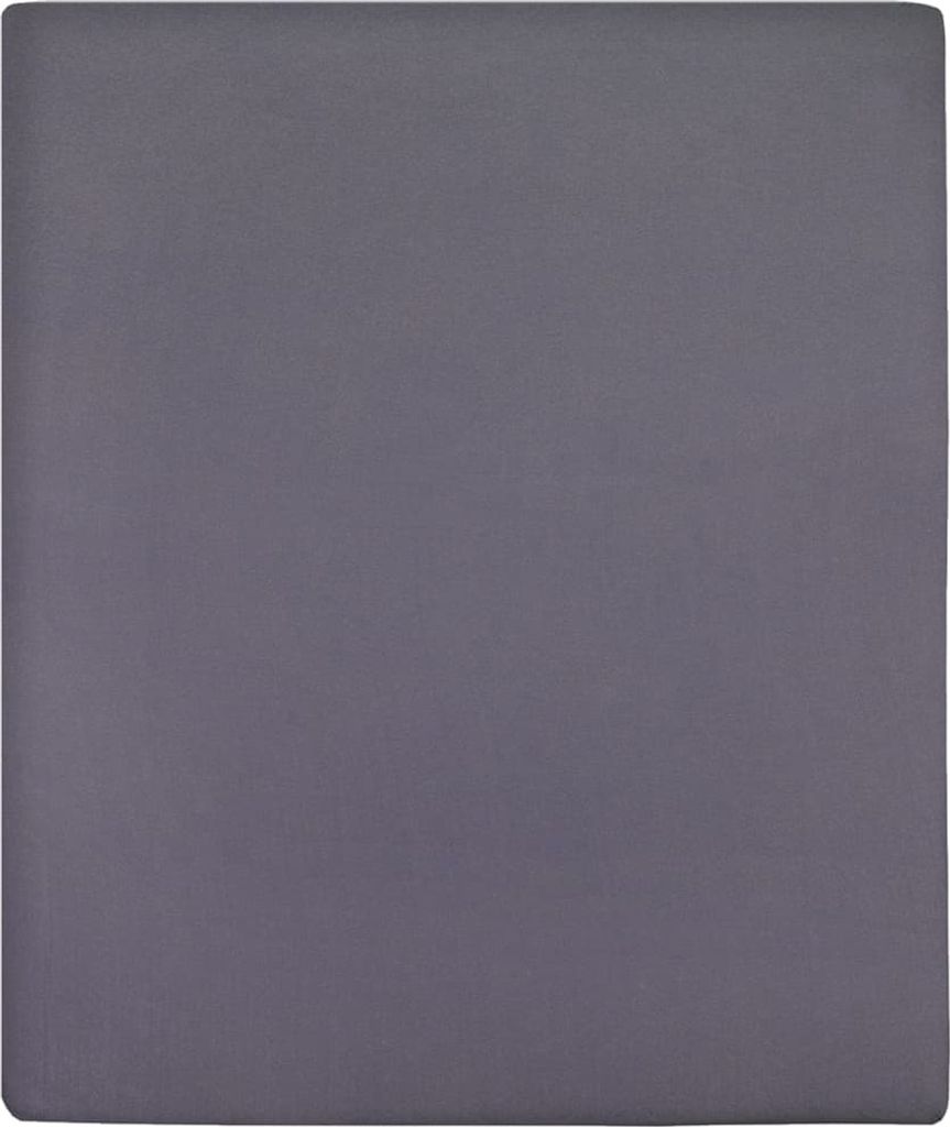 vidaXL Spannbettlaken Jersey Anthrazit 140x200 cm Baumwolle Produktbild 