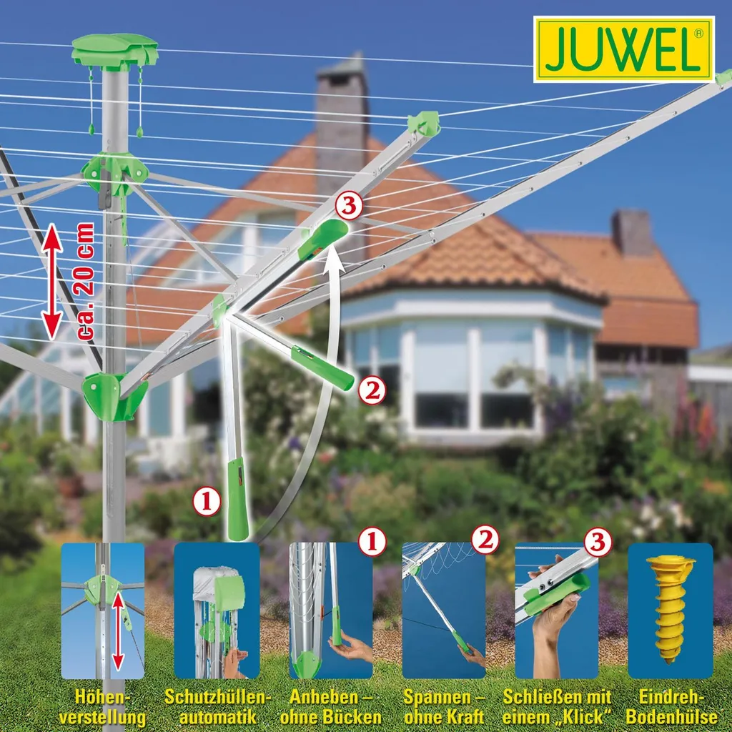 Séchoir Parapluie Novaplus 600 Lift : Tension des Fils Automatique - 10
