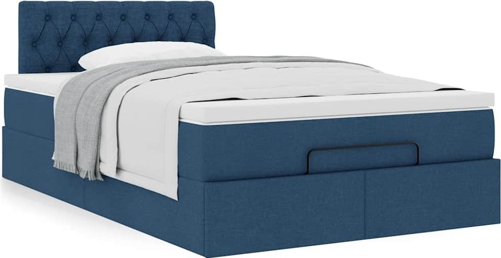 Möbel Ottoman-Bett mit Matratze Blau 120x190 cm Stoff - Klassische Betten 3311531