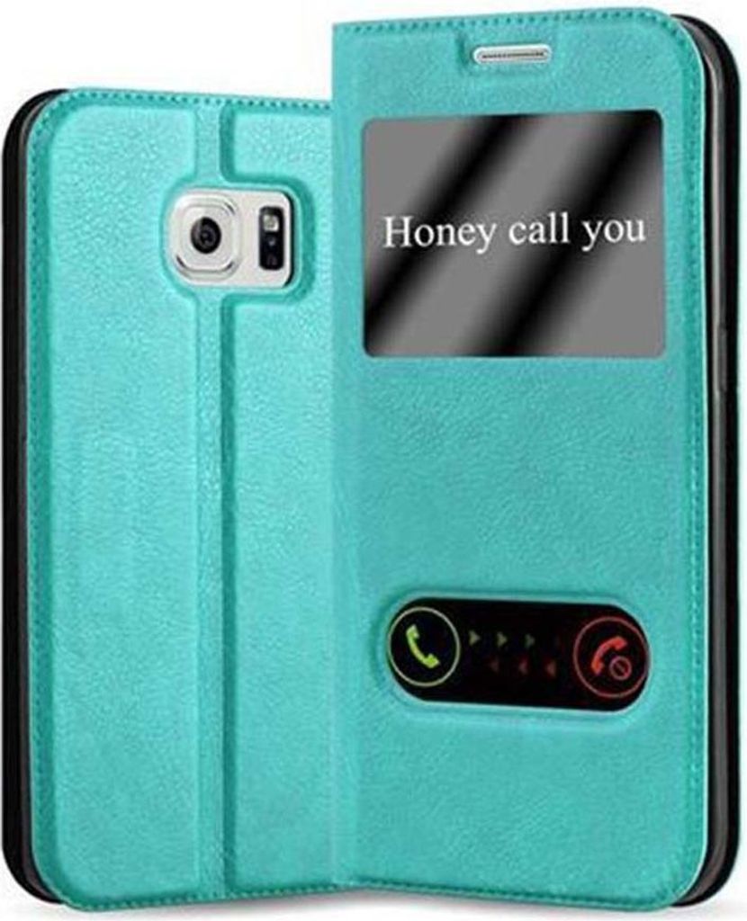 Cadorabo Schutzhülle für Samsung Galaxy S6 EDGE Hülle in Türkis Handyhülle Book Case Cover Etui