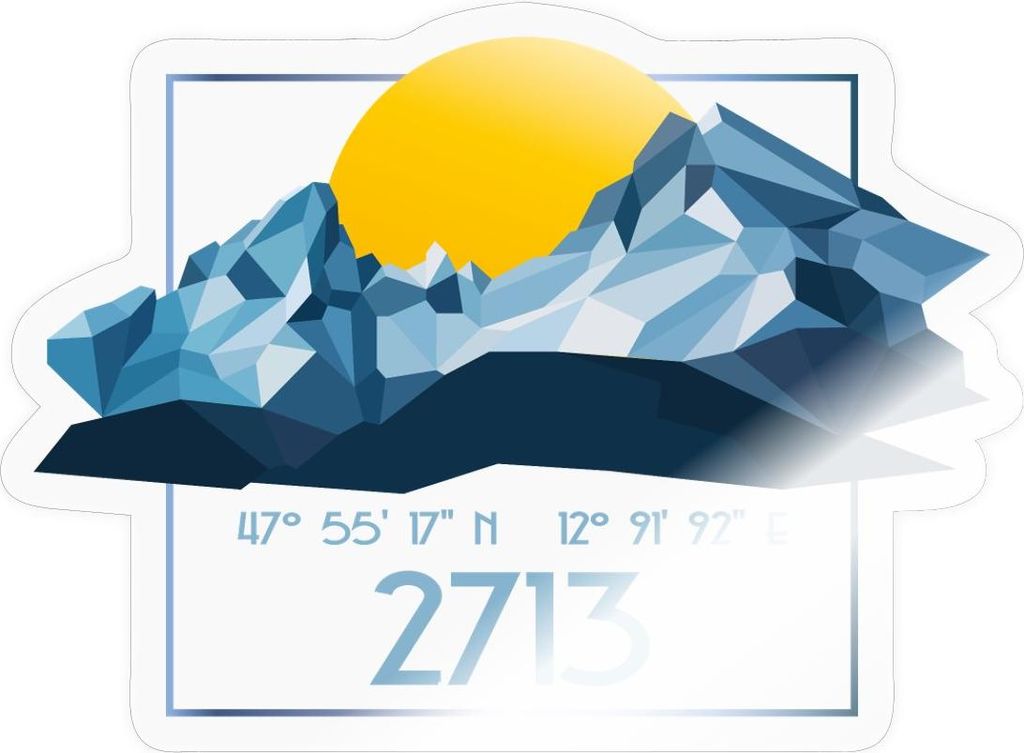 Spreadshirt Watzmann Bayern Bergsteigen Geschenkidee Sticker Aufkleber, 10 x 10 cm, Transparent glänzend