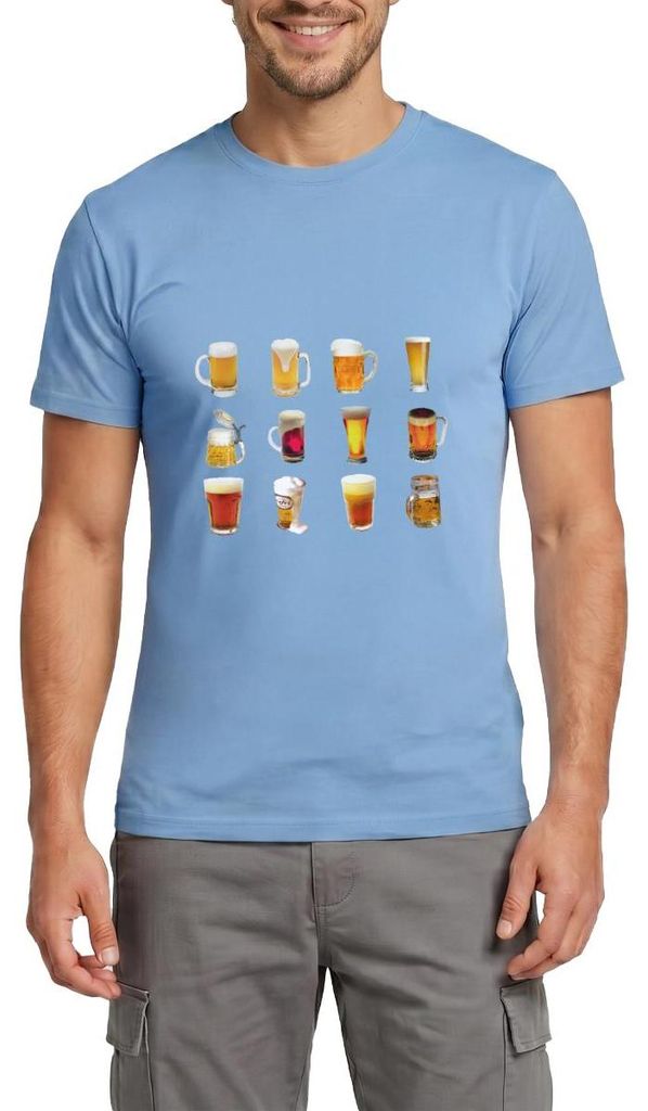 Spreadshirt Bier Gläser Design Männer T-Shirt, XL, Carolina Blue