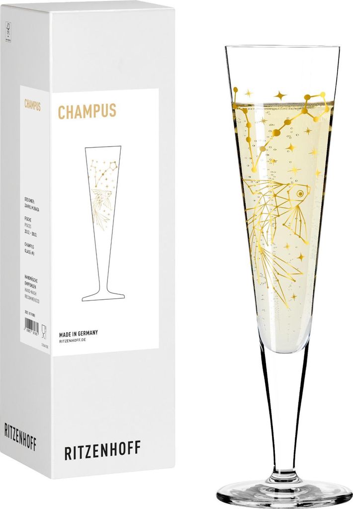 Ritzenhoff Champagnerglas #8 Fische (Z. Mubaza) H25