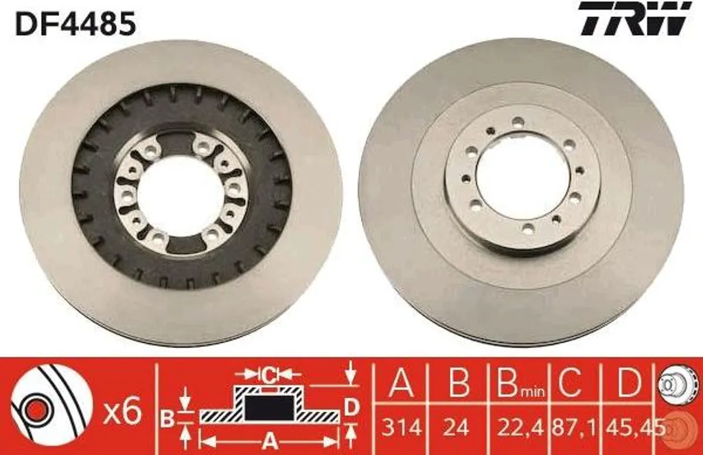 Disque de frein pour Pajero L200 - Sécurité et durabilité TRW DF4485