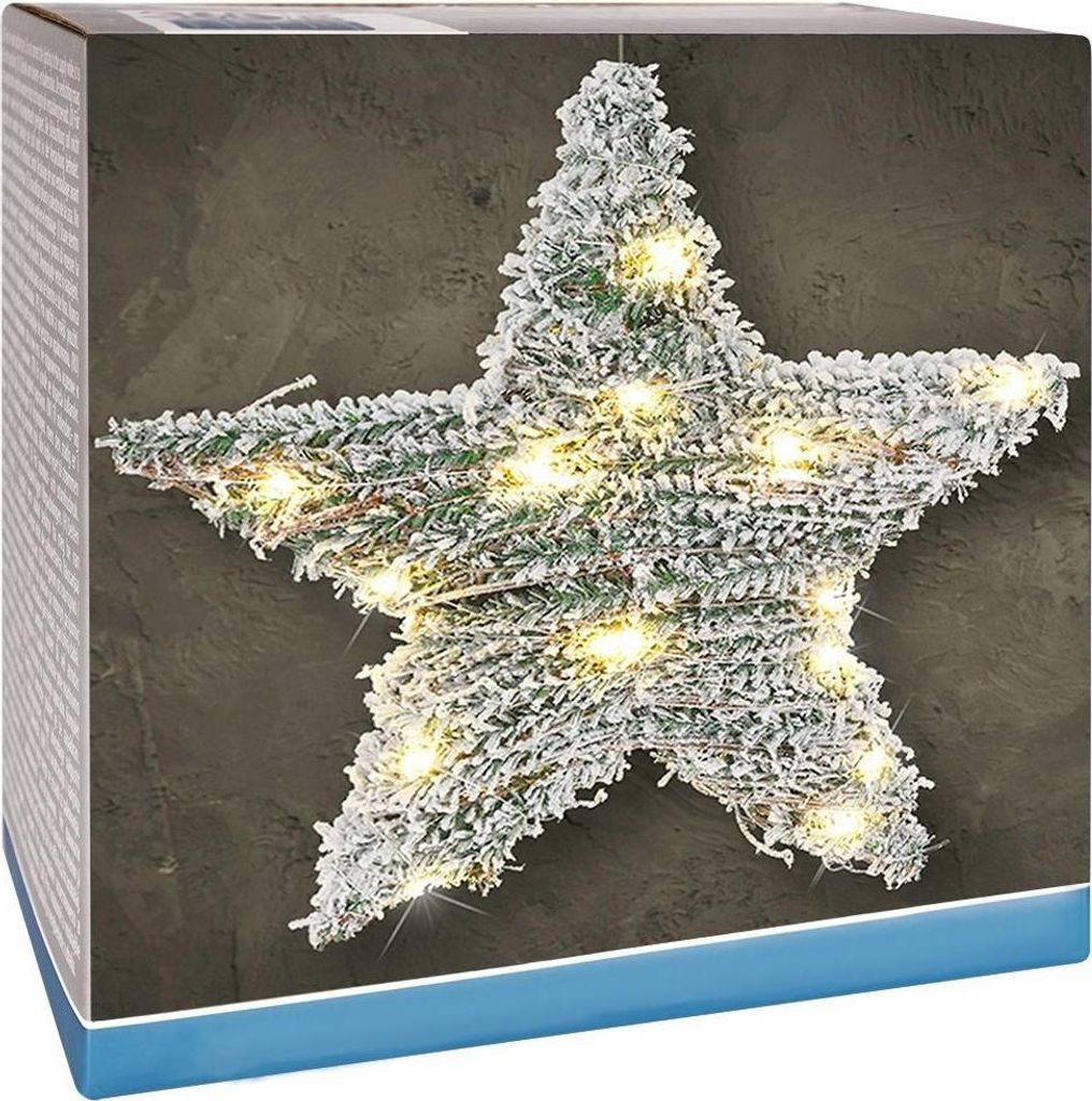 Weihnachtsstern mit 30 LED-Lichtern und Schneeeffekt