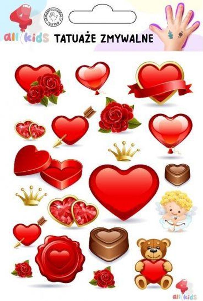 Abwaschbare Tattoos für Kinder Hearts