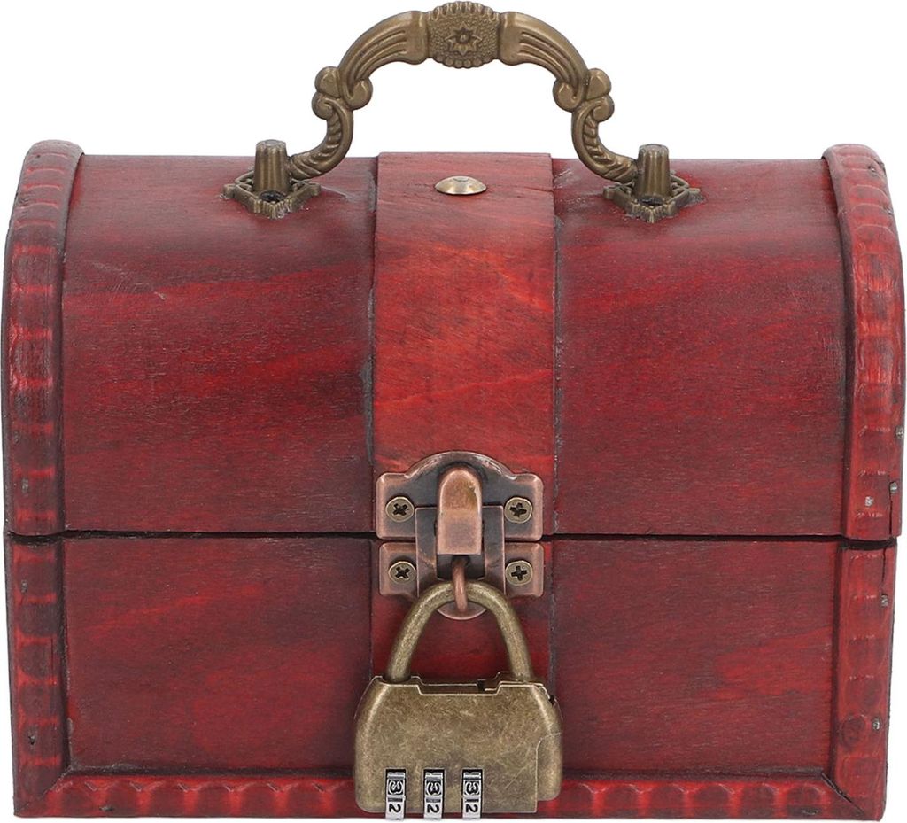 Hölzerne Schatztruhe Box Antike dekorative Vintage Schmuckkiste Trinket Box mit Schloss für Perlen Münzsammlung Geschenkbox