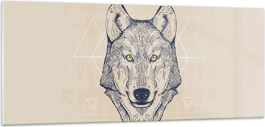 Bilder auf glas - Husky Hund Portrait Plakat - 100x40cm - Glasbilder - Wandbilder - Kunstdruck - Wanddekoration aus Glas - Glas Bilder - Wandbild a...
