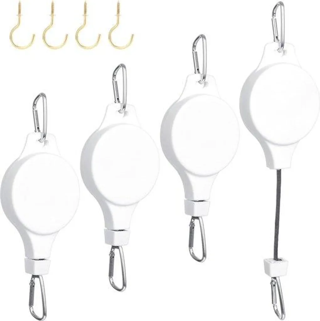 Suspension pour plantes blanche anti-chute lot de 4 réglable