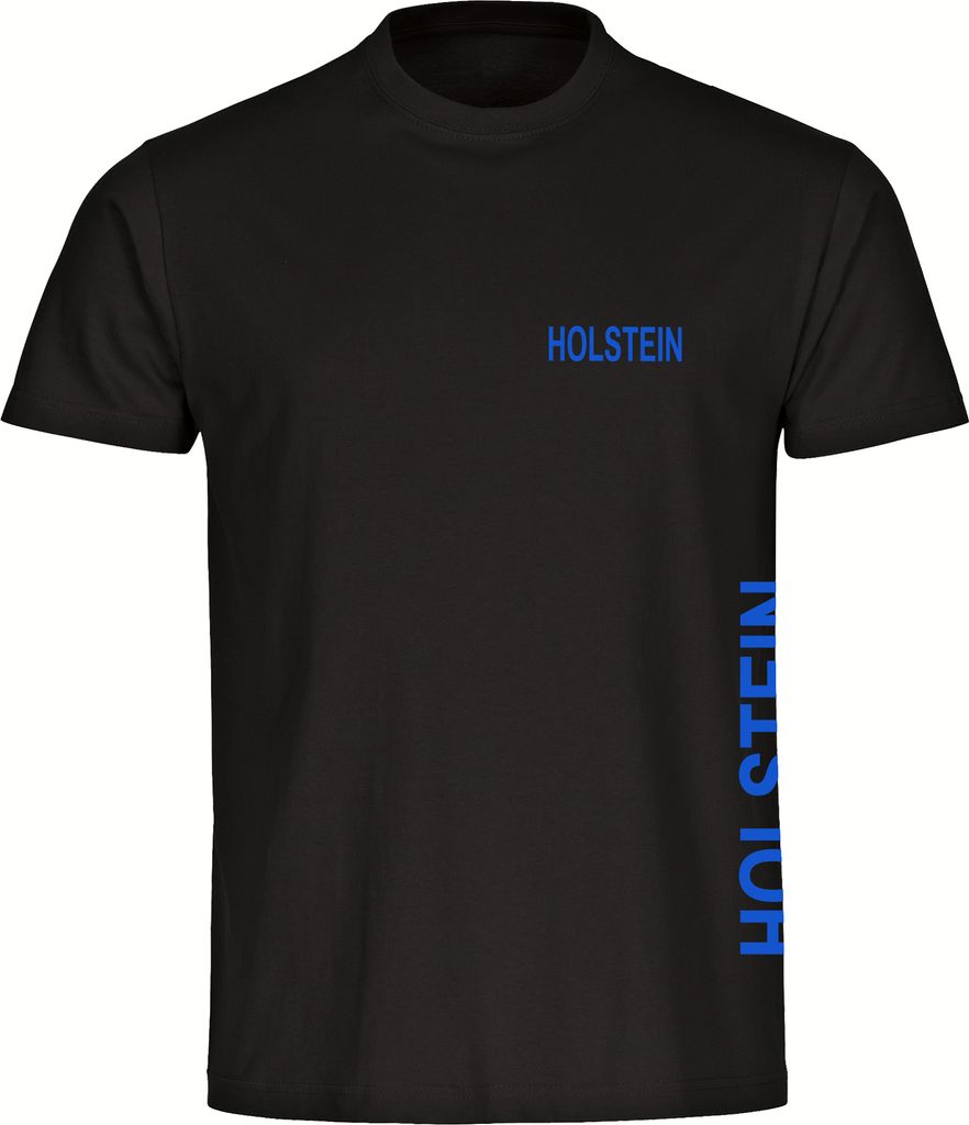multifanshop Herren T-Shirt - Holstein - Brust & Seite, schwarz, Größe XL