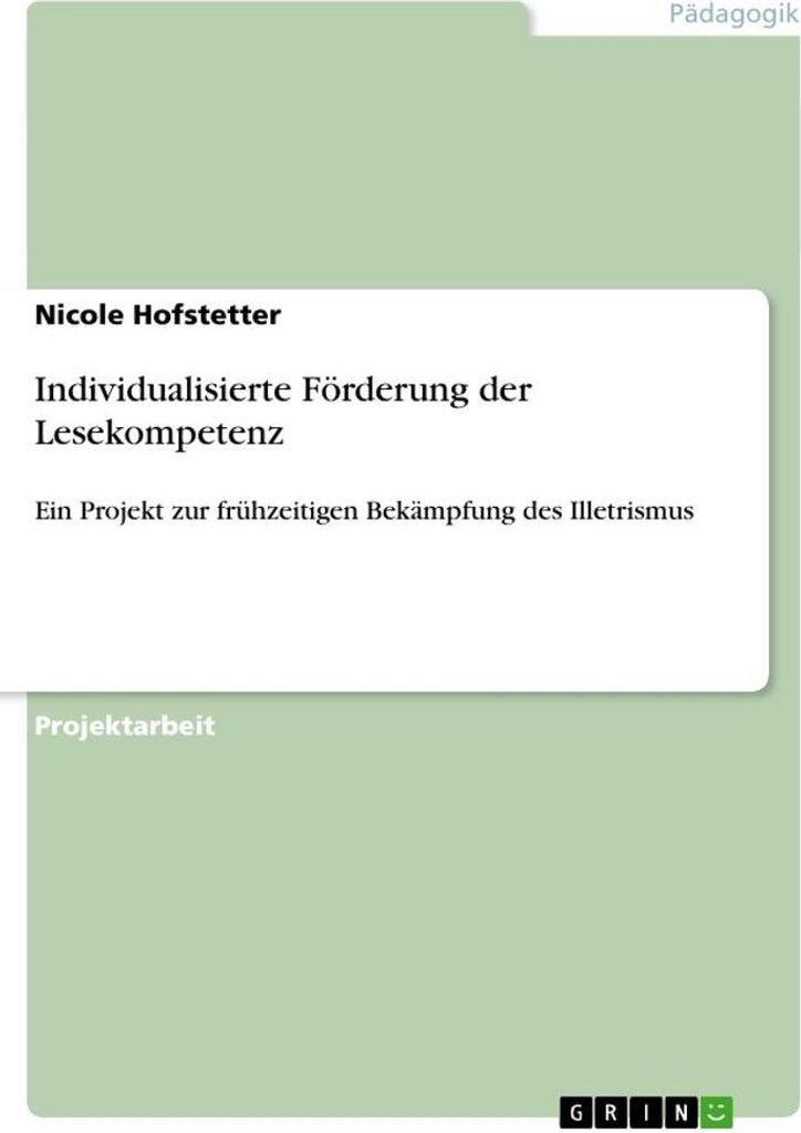 Individualisierte Förderung der Lesekompetenz