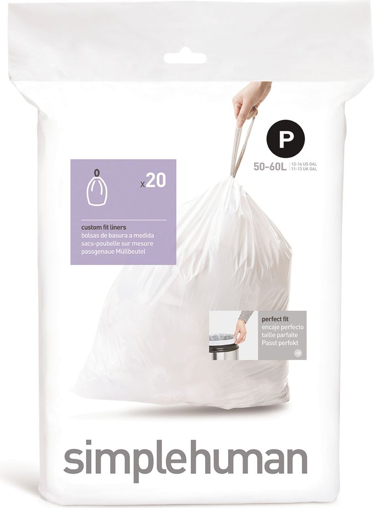 simplehuman CW0175 Abfallbeutel 60 l Weiß (CW0175)