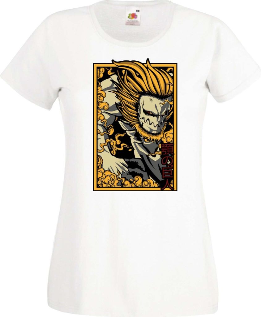 Damen T-Shirt Anime Manga Attack Anime On Titan Jaw Titan Porco Galliard Galliard, Lady L / Weiß