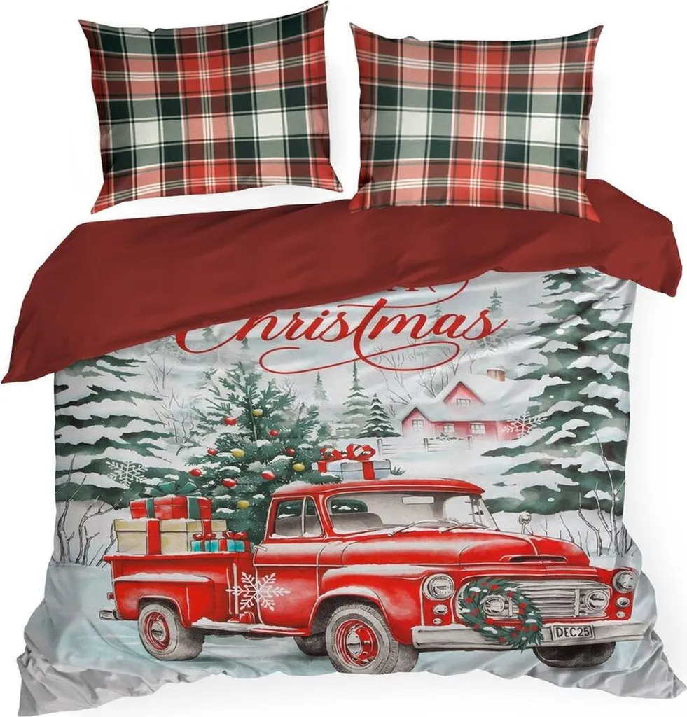 Eurofirany Biancheria Letto Natale 220x200 100% Cotone con Zip