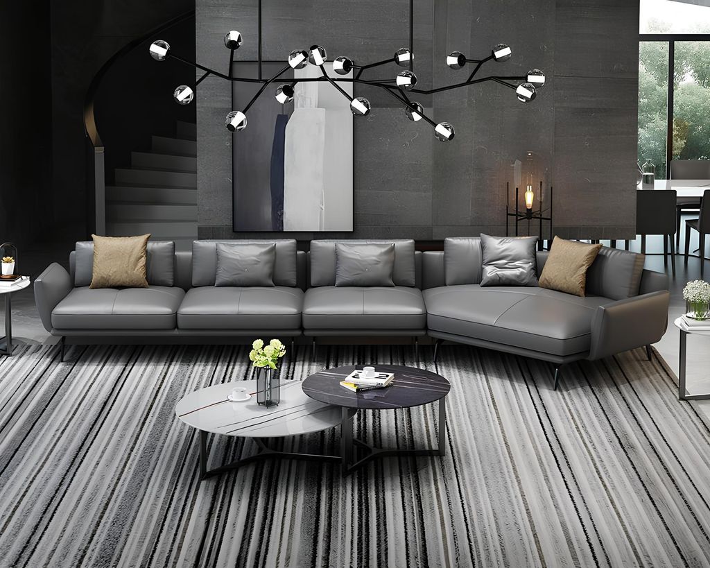 Lederpolster Design Ecksofa Couch Sofa L Form Wohnlandschaft Wohnzimmer Eckcouch