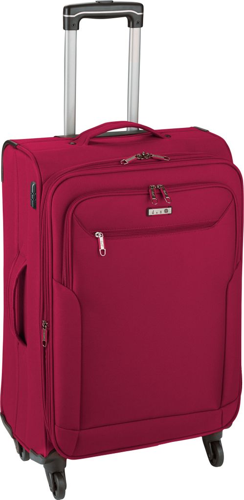 Stoffkoffer Mittelgroßer 67 cm Trolley leichter Reisegepäck 2,7 kg Rot Bowatex