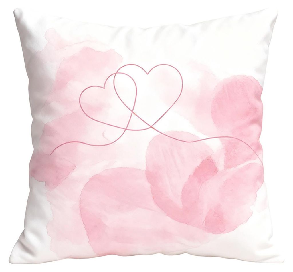 Valentinstag-Kissenbezug 45 x 45 cm, weicher Plüsch-Kunstfell-Herz-Kissenbezug mit Stickerei, Dekokissenbezug für Wohnzimmer, Schlafzimmer, Couch...