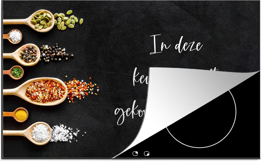 KitchenYeah Herdabdeckplatte Zitate - Küche - Sprichwörter - In dieser Küche wird mit Liebe gekocht - Liebe , 91x52cm, Küche Deko, Glaskerami...