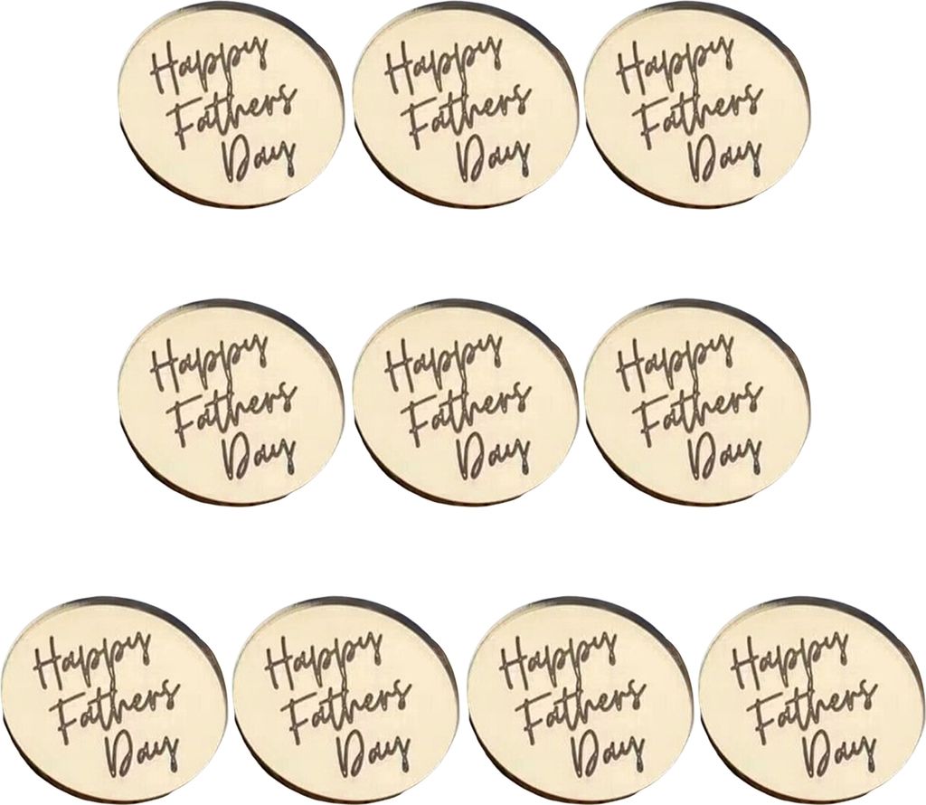 10Pcs Vatertag markiert Kuchen Topper Brief geschnitzt Runde glücklich Vatertag Acryl Cupcake Dekorationen Party Dekor F
