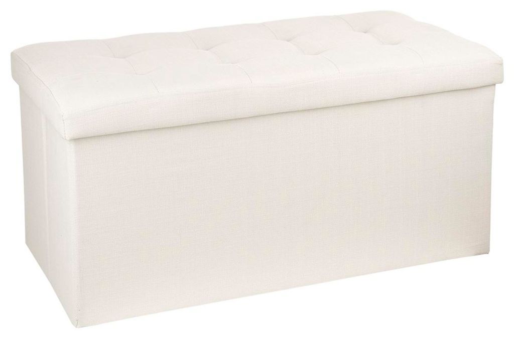 Atmosphera Pouf/Hocker - beige - MDF - 76 x 38 x 38 cm - Produktbild 