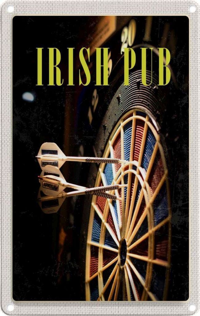 vianmo Blechschild 30x20 cm Irland Kneipen Spiel Dartboard Bildmotiv Reisemotiv Abenteuer Reisen Urlaub