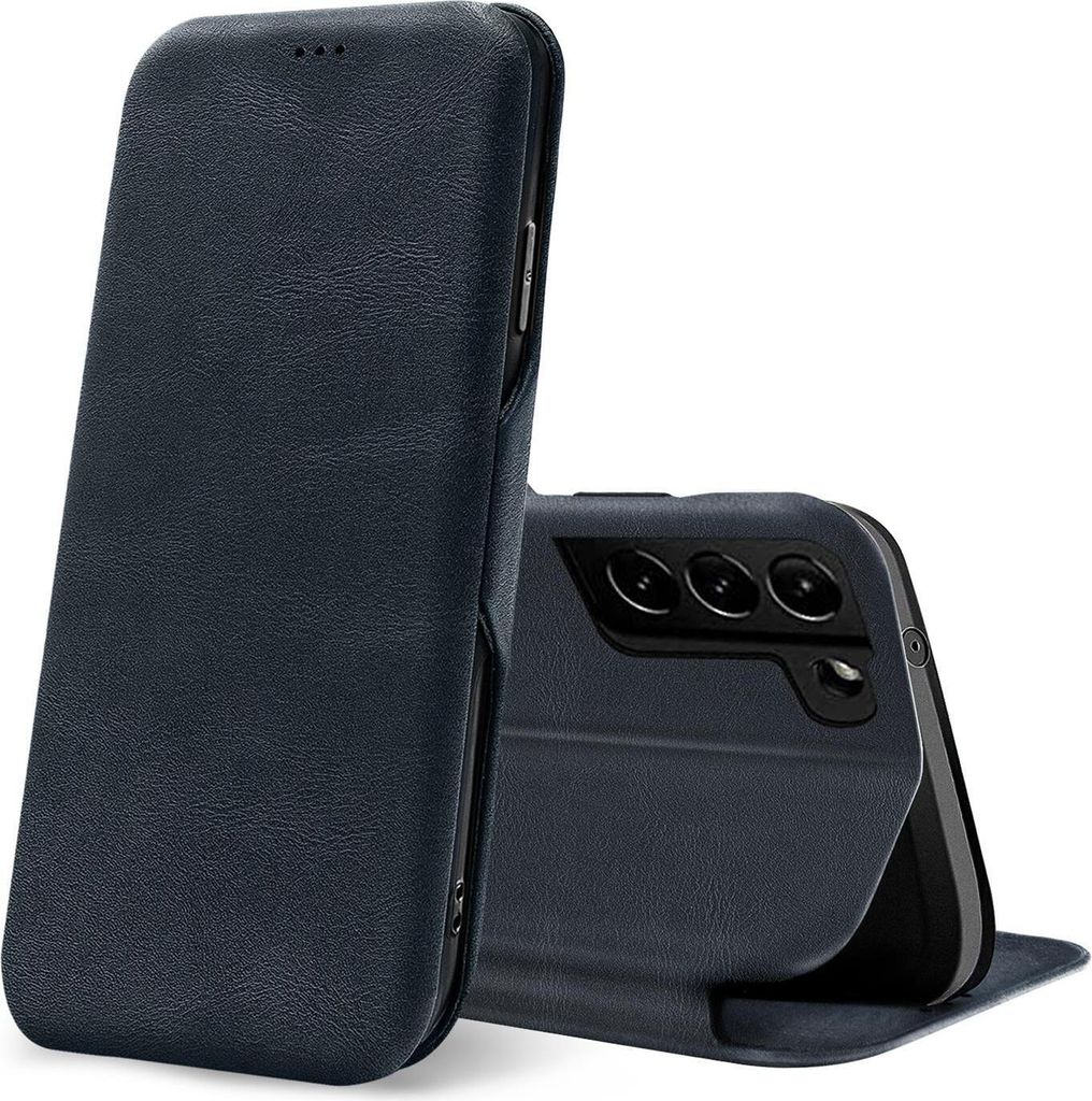 Conie Retro Klapp Tasche für Samsung Galaxy S21 FE Kartenfach Hülle Rundumschutz in Blau
